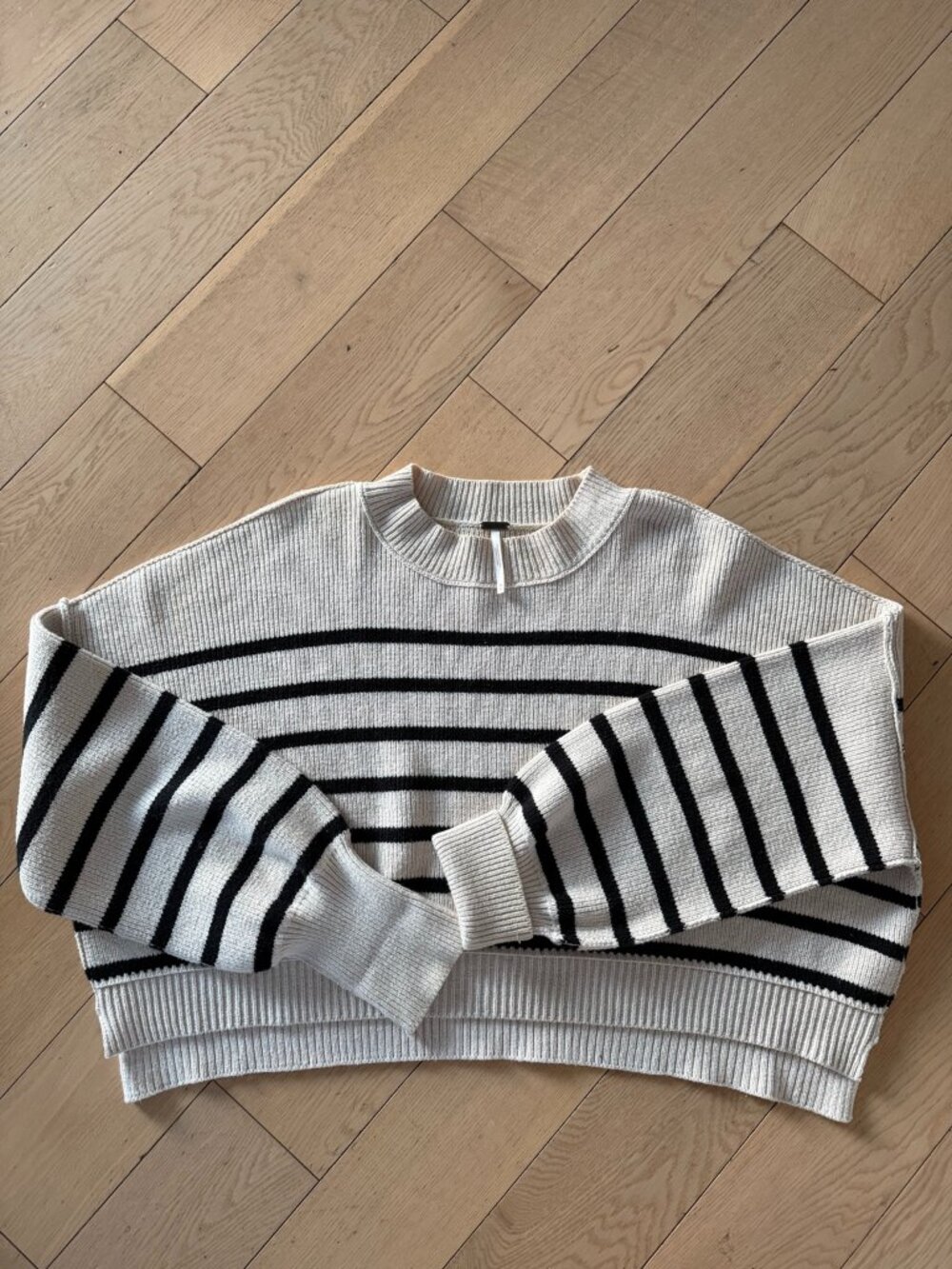 Free People Easy Street Crop Sweater Striped Knit M